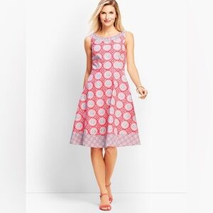 Talbots MIXED GEO-PRINT‎ FIT-AND-FLARE DRESS Size 4